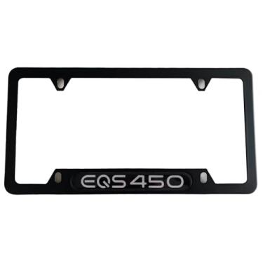Imagem de AJSDFGSH 1 peça suporte de moldura de placa de licença para acessórios de carro caminhão de aço inoxidável EQS450 preto, SHFG24