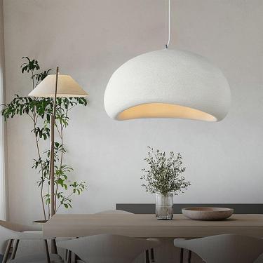 Imagem de Lustre Japonês Estilo Retrô Wabi-sabi, Luminária Pendente Moderna E Simples, Luminária Pendente Moderna Para Quarto, Sala De Estar, Sala De Jantar, Acessórios Para Decoração D, White, 50cm