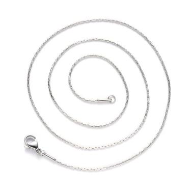 Imagem de 1 colar de corrente de aço inoxidável Boston com fecho de garra de lagosta para fazer joias DIY, 19.68 inch(50cm)x0.9mm, Metal, Sem Pedra Preciosa