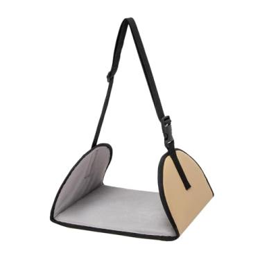 Imagem de KiBcsLic Apoio para os pés de avião, rede para pés de viagem, alça ajustável, portátil, apoio para as pernas, para os para avião, casa, mesa, mulheres, homens, Cáqui