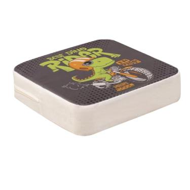 Imagem de Milageto Assento Elevatório Infantil para Cadeiras de Jantar, Almofada Quadrada com Recursos Antiderrapantes E Alças, Dinossauro de motocicleta, 40cm x 40cm x 10cm