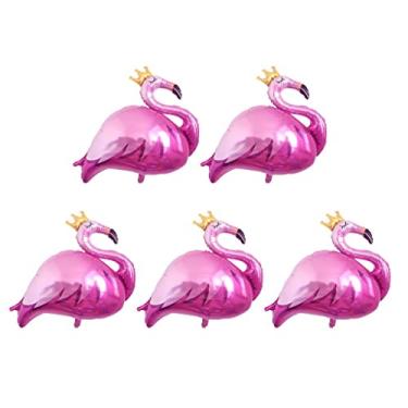 Imagem de barenx 5 peças de balões fofos de flamingo de mylar de flamingo brinquedos de festa para adultos reutilizáveis