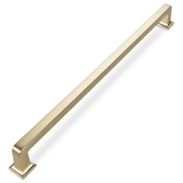 Imagem de GIYURO Pacote com 10 puxadores de armário champanhe champanhe 15 polegadas (381 mm) puxadores de armário de cozinha ferragens para puxadores de gaveta