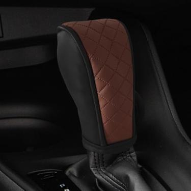 Imagem de Capa de alavanca de câmbio de marchas de carro, antiderrapante, respirável, protetor de manípulo automático, acessórios universais de decoração automotiva adequados para carro, SUV, caminhão (preto