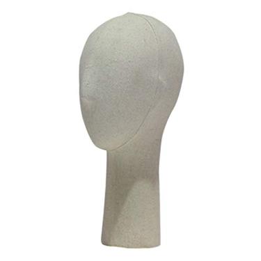 Imagem de barenx Cabeça de manequim abstrata feminina/masculina para exibição de perucas chapéu - feminino natural