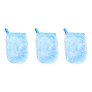 Imagem de Luvas De Removedores De Maquiagem De Flanela Conjunto De Panos De Limpeza Facial Ponta De Limpeza De Maquiagem De Toalha