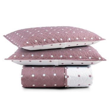 Imagem de Cobre Leito Colcha Padrão Ball 3 Peças Rosê - 100% Poliéster