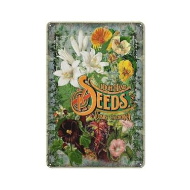 Imagem de Placa de estanho para jardim de horticultura, pacote de sementes vintage, placa de metal, placa de barra, quinta, cozinha, casa, jardim, parede, arte, decoração, sinais, decoração de jardim, 20 x 30