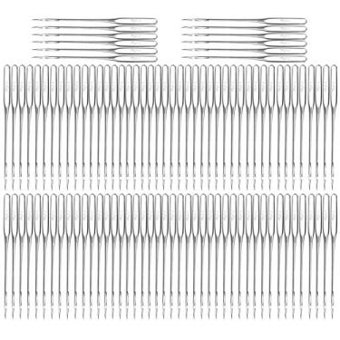 Imagem de Agulha para máquina de costura Aço de alta dureza 100 unidades Conjunto de agulhas de costura doméstica para a maioria dos tecidos Tipo 11 12 14 16 18 Suprimentos opcionais de (11#)