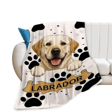 Imagem de Cobertor de labrador, presentes fofos de labrador para mulheres e meninas, cobertor para amantes de cães, flanela macia, felpudo, roupa de cama quente para crianças e adultos, 102 x 127 cm