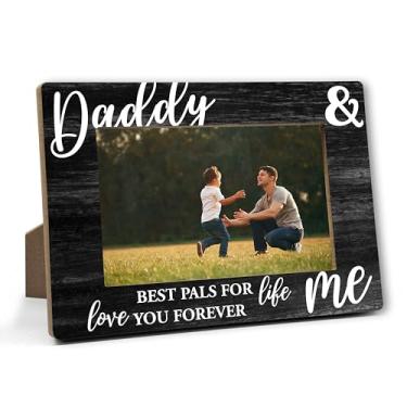 Imagem de Porta-retrato para papai, presente de filha e filho, Natal, aniversário, dia de ação de graças, presente para pai, 10 x 15 cm, lembrancinhas de decoração de madeira para papai - A02