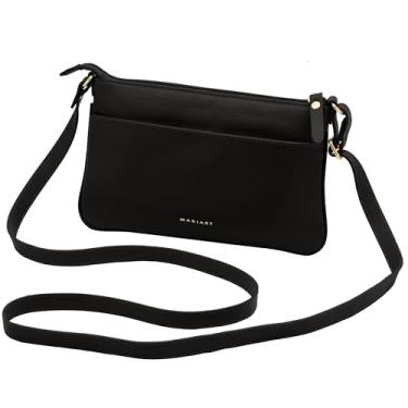 Imagem de Bolsa Feminina Transversal de Couro Bovino Legítimo Mariart Girassol (Preto)