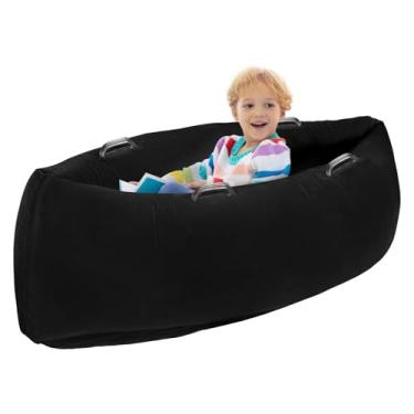 Imagem de Peapod inflável para crianças, air cloud rocker, pod sentado para crianças autistas - inclui bomba de ar, preto