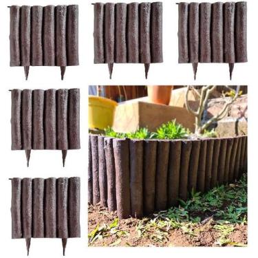 Imagem de Kit 10 Cercas Decorativa Jardim De Plástico Marron 3,16 mts - JR