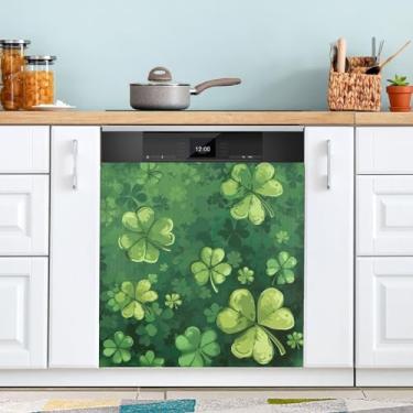 Imagem de ATTX Capa magnética para lava-louças do trevo do Dia de São Patrício, 58,4 cm C x 66 cm A, decoração da capa da máquina de lavar louça, decalques para armários domésticos e eletrodomésticos adesivos