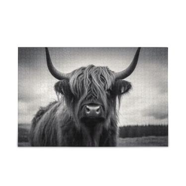 Imagem de ATTX Funny Highland Cow Puzzles 500 Pieces Christmas Jigsaw Puzzle for Adults and Family #365