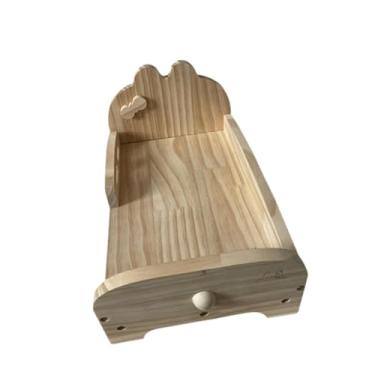 Imagem de Bothyi Cama de porco de cobaias Cama de madeira interativa Fácil de montar Multifuncional Animais Pequenos Sleeping Habitat Nest for Ferrets, L