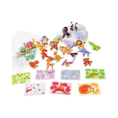 Imagem de Quebra-Cabeças DIY De Animais Para Crianças 30 Peças Mini Brinquedos L