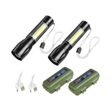 Imagem de Lanterna Tática Portátil Mini LED Com Carregamento USB, Luz Focal Ajus