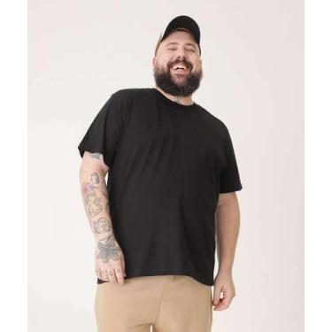 Imagem de Camiseta Plus Size Masculina Básica Manga Curta MR-54008, G2, Preto