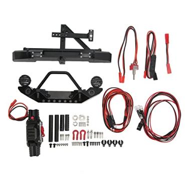 Imagem de CUYUNA RC Amortecedor traseiro dianteiro com luz LED Placa de guincho Engate de reboque Universal Liga de alumínio RC Amortecedor para /10 Carro RC para GN8