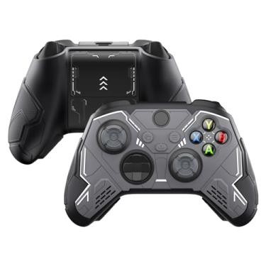 Imagem de playvital Stellar Mecha Silicone Cover Skin for Xbox Series X/S Controller, Anti-slip Grip Protector with Thumb Grips & Sticker for Xbox Core Wireless Controller - Black & Gunmetal Gray