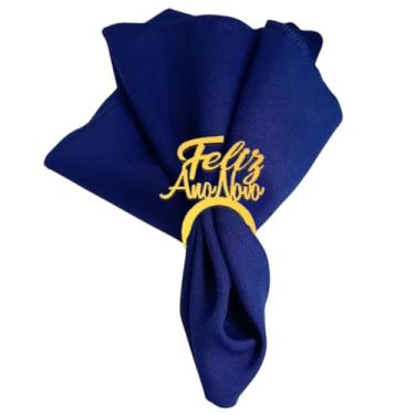 Imagem de Kit 12 Porta Guardanapo Feliz Ano Novo Mesa Posta Ceia Festa