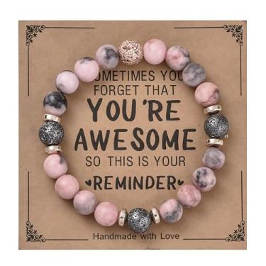 Imagem de Pulseiras de contas presentes para mulheres e homens, pulseira elástica de pedra natural feita à mão, pulseiras de amizade para casais, One Size, Vidro, Sem Pedra Preciosa