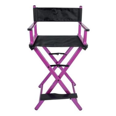 Imagem de Cadeira Maquiador Diretor Cinema Alumínio Pelegrin PEL-Y01C Preta e Ro