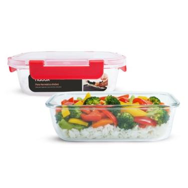 Imagem de 2 Potes Herméticos Vidro Tampa Mais Resistente Marmita 640ml - U4HOME,