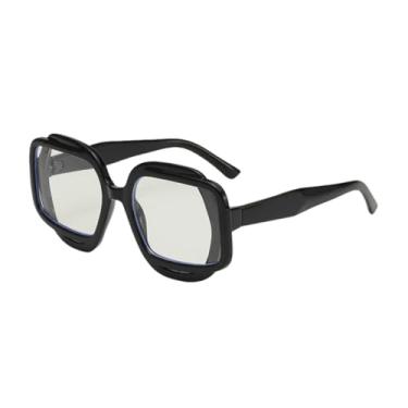 Imagem de JRLLFD Óculos de sol da moda, proteção solar versátil, colisão de cores, tons UV400 (lente preta transparente)