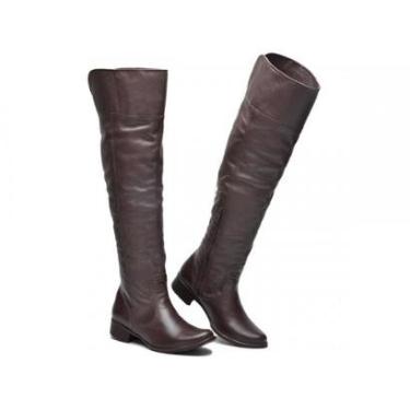 Imagem de Bota Montaria Em Couro Cano Alto Fecho De Zíper E Costura Reforçada Feminino-Feminino