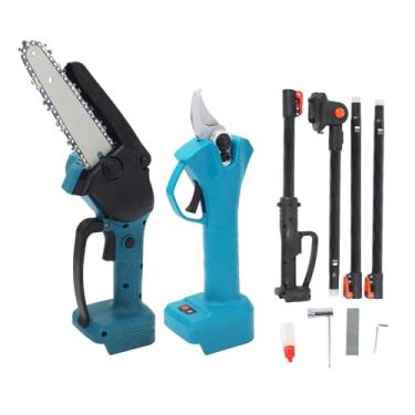 Imagem de Tesouras de Poda Elétricas, Tesouras Elétricas de Jardinagem e Conjunto de Mini Motosserra Ferramentas Elétricas de Jardim Sem Fio Tesoura Elétrica Podador Elétrico Com Haste de