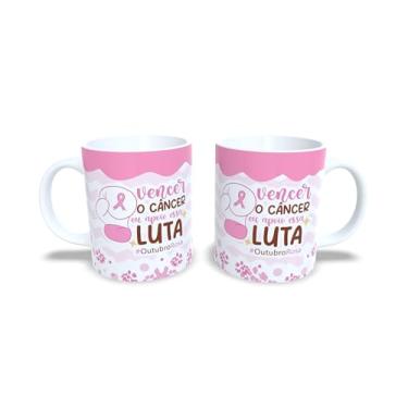 Imagem de Caneca de Cerâmica 325ml Outubro Rosa, Tema Conscientização, Acabamento Brilhante, Resistente a Microondas, Reutilizável (14896)
