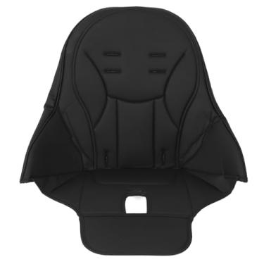 Imagem de Ymiko Almofada Alta Impermeável Macia para Cadeiras de Jantar do bebê, Almofada de Substituição de Couro do Plutônio, Capa de Assento Confortável para Cadeiras de Alimentação das Crianças (Preto)