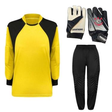 Imagem de Kit De Goleiro TRB + Luva De Goleiro Infantil Corinthians DRB Goalkeeper-Unissex