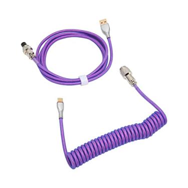 Imagem de RiToEasysports Cabo Hyla Double Hyla de Teclado Mecânico Tipo C para Cabos de Rolamento Não Padrão, USB C para Teclado, Acessórios de Jogo Mecânico (Roxo)