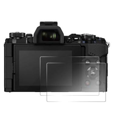 Imagem de pssped 2 peças protetoras de tela compatíveis com Olympus E-M5 E-P3, película de vidro temperado de dureza 9H cristalina, acessórios para câmera digital, impressão antiarranhões e dedos