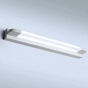 Imagem de Luminária de parede LED para banheiro, branca, com espelho frontal, IP44, para exibição de fotos, luminária de parede para espelho, arandela para hotéis e restaurantes, luminária de leitura