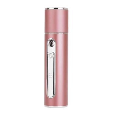 Imagem de ZJchao Pulverizador Nano Mist, Mini Hidratante Facial Portátil Com Tanque de água de 25ml e Bateria de 2000mAh, para Hidratação Pele e Maquiagem (Liga de alumínio rosa + banco de potência 2000)