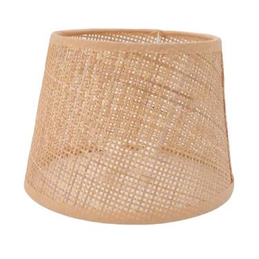 Imagem de ZAWELIYO Abajur retrô Feito à Mão Em Rattan, Abajur para Teto de Mesa, Pingente E27 E14, Design de Malha Quadrada, Ambiente Quente