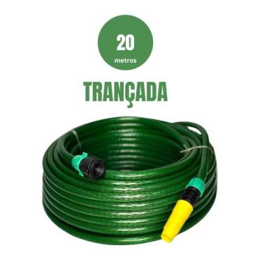 Imagem de Mangueira de jardim trançada verde resistente e flexível verde jardim 