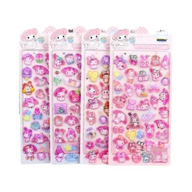 Imagem de Adesivos Kawaii 3D Sanrio Cinnamoroll Kuromi My Melody Cristal Bonito 