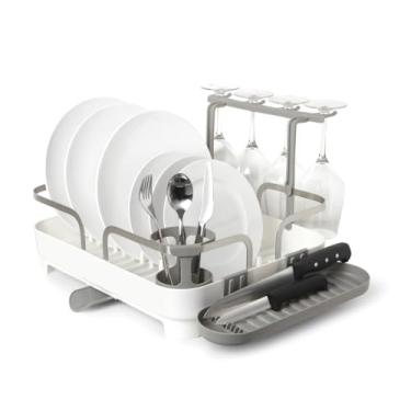 Imagem de Escorredor de Louças para 15 Pratos Branco Easy Kitchen – Organizador de Pia Prático e Funcional