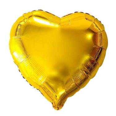 Imagem de Balão Metalizado Coração Dourado - 20 Polegadas