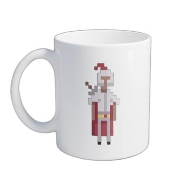 Imagem de Caneca Xícara de Café Porcelana 300ml Com Desenho De Personagem De Jogo Pixel Art