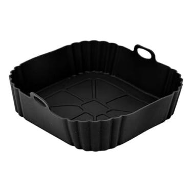 Imagem de Formas De Silicone Air Fryer Quadrada Cesto Grande Fritadeira Elétrica Antiaderente(2,Preto)
