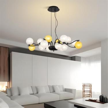 Imagem de OUFULA Lustre Moderno LED Moda Arte Sala de Estar Restaurante Quarto Villa Hotel Balcão Escadas Café Bar Lâmpada Pendente (D 16 luzes)