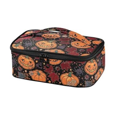 Imagem de Lancheira térmica Halloween Pumpkins Maple Lancheira portátil com isolamento plano com alça