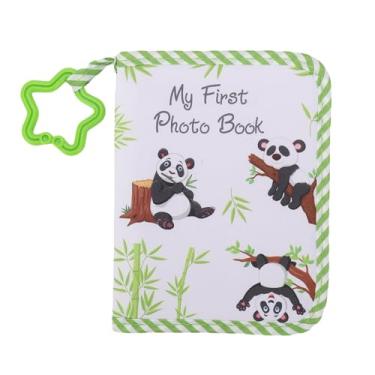 Imagem de Alomejor Meu Primeiro álbum de Fotos para Bebês, álbum de Memória de Pano Macio para Bebês Com Espelho de Segurança Contém 17 Fotos para Recém-nascidos, Lembrança do Desenvolvimento do (Panda Verde)